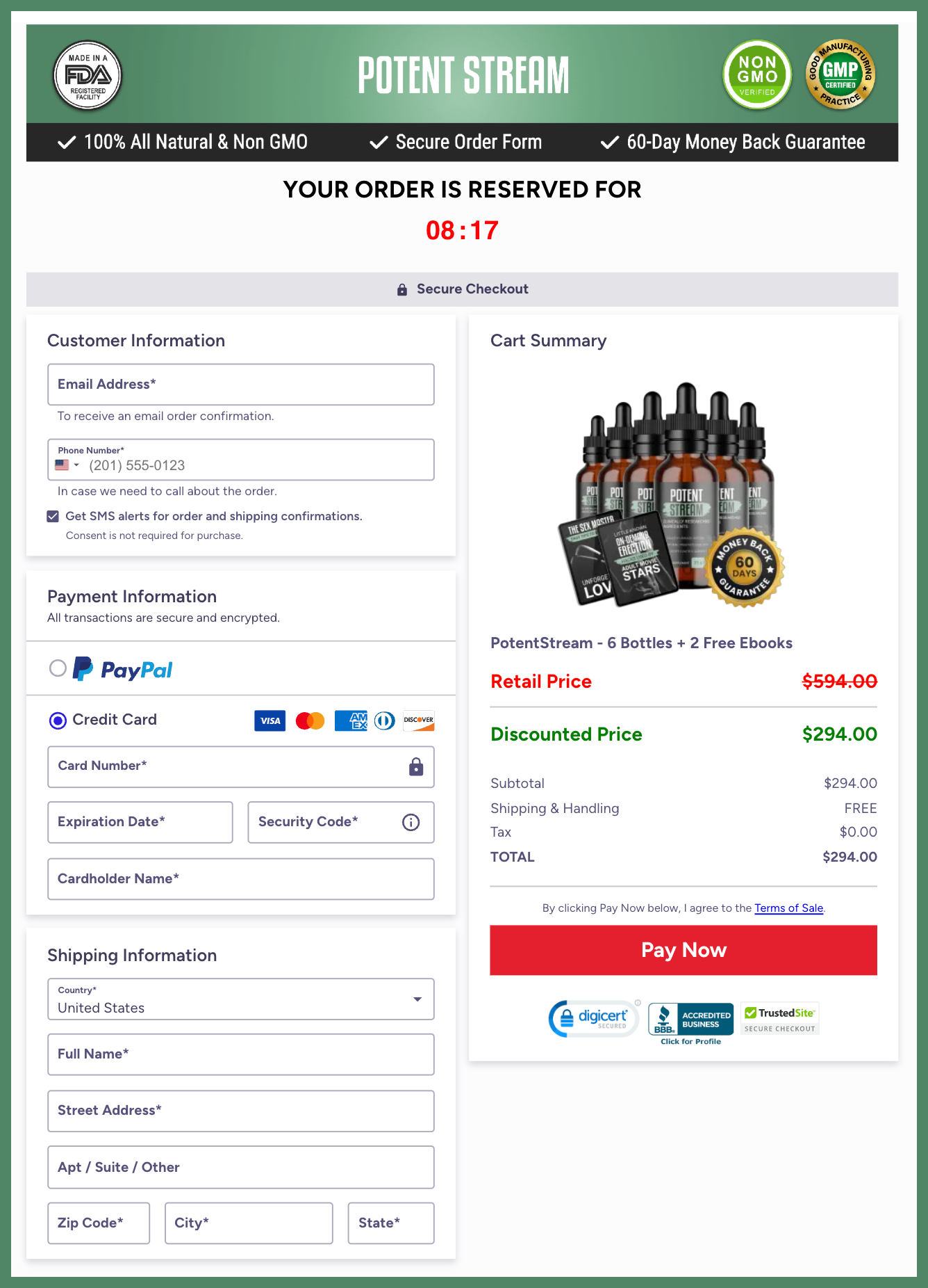 PotentStream Official Website Secure Order Page